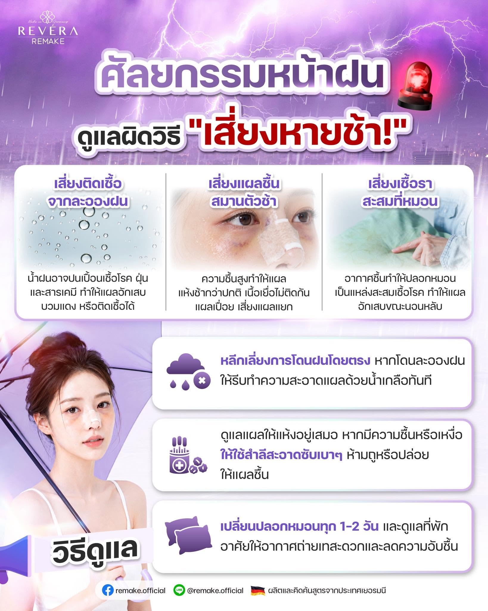 ศัลยกรรมหน้าฝน ดูแลไม่ดีเสี่ยงหน้าพังไม่รู้ตัว!